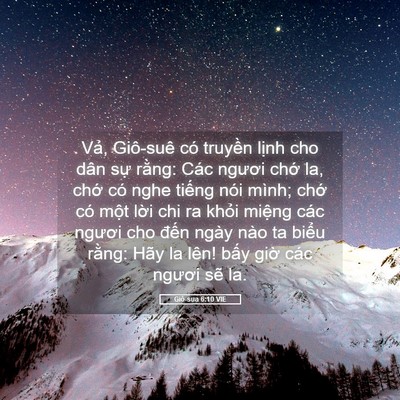 Picture 05 - Giô-sua 6:10 VIE - Vả, Giô-suê có truyền lịnh cho dân sự - Bible Verse Picture