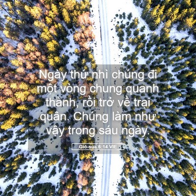 Picture 05 - Giô-sua 6:14 VIE - Ngày thứ nhì chúng đi một vòng chung - Bible Verse Picture