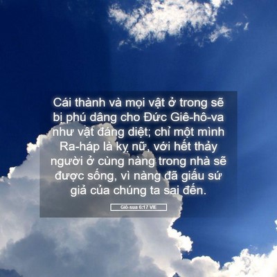 Picture 05 - Giô-sua 6:17 VIE - Cái thành và mọi vật ở trong sẽ bị - Bible Verse Picture