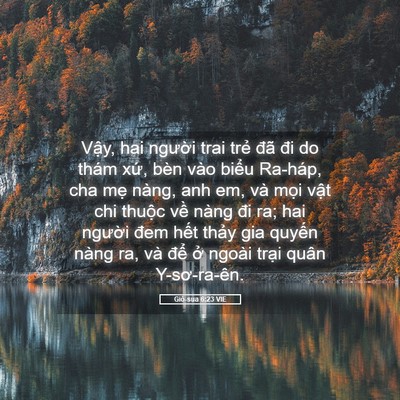 Picture 05 - Giô-sua 6:23 VIE - Vậy, hai người trai trẻ đã đi do thám - Bible Verse Picture