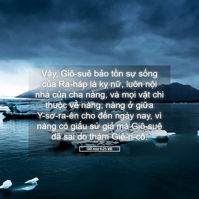 Picture 05 - Giô-sua 6:25 VIE - Vậy, Giô-suê bảo tồn sự sống của - Bible Verse Picture