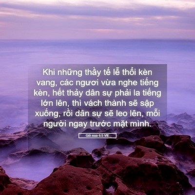 Picture 05 - Giô-sua 6:5 VIE - Khi những thầy tế lễ thổi kèn vang, - Bible Verse Picture