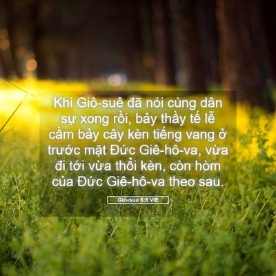 Picture 05 - Giô-sua 6:8 VIE - Khi Giô-suê đã nói cùng dân sự xong - Bible Verse Picture