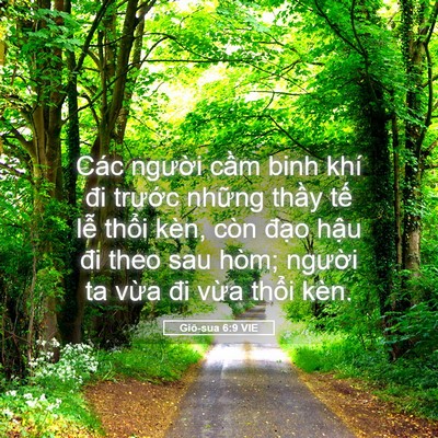 Picture 05 - Giô-sua 6:9 VIE - Các người cầm binh khí đi trước - Bible Verse Picture