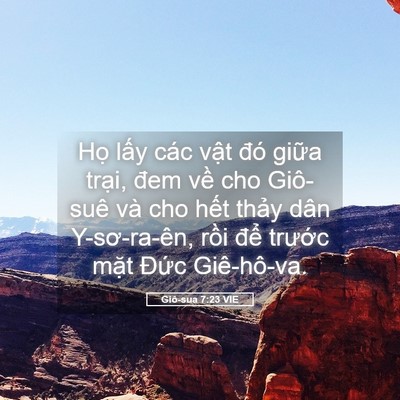 Picture 05 - Giô-sua 7:23 VIE - Họ lấy các vật đó giữa trại, đem - Bible Verse Picture