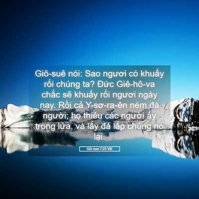 Picture 05 - Giô-sua 7:25 VIE - Giô-suê nói: Sao ngươi có khuấy rối - Bible Verse Picture