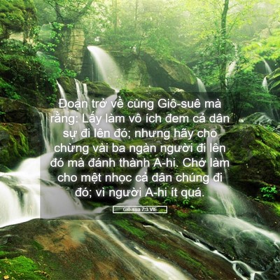Picture 05 - Giô-sua 7:3 VIE - Đoạn trở về cùng Giô-suê mà rằng: - Bible Verse Picture