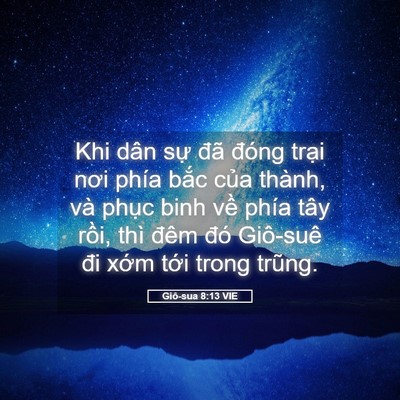 Picture 05 - Giô-sua 8:13 VIE - Khi dân sự đã đóng trại nơi phía bắc - Bible Verse Picture