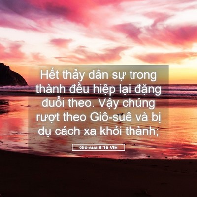 Picture 05 - Giô-sua 8:16 VIE - Hết thảy dân sự trong thành đều hiệp - Bible Verse Picture