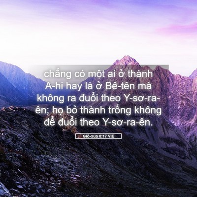 Picture 05 - Giô-sua 8:17 VIE - chẳng có một ai ở thành A-hi hay là ở - Bible Verse Picture