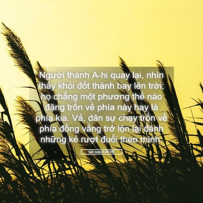 Picture 05 - Giô-sua 8:20 VIE - Người thành A-hi quay lại, nhìn thấy - Bible Verse Picture