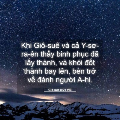 Picture 05 - Giô-sua 8:21 VIE - Khi Giô-suê và cả Y-sơ-ra-ên thấy binh - Bible Verse Picture