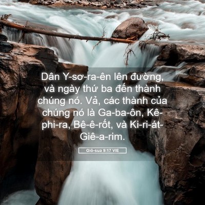 Picture 05 - Giô-sua 9:17 VIE - Dân Y-sơ-ra-ên lên đường, và ngày thứ - Bible Verse Picture