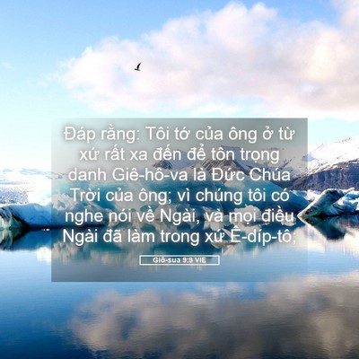 Picture 05 - Giô-sua 9:9 VIE - Đáp rằng: Tôi tớ của ông ở từ xứ - Bible Verse Picture