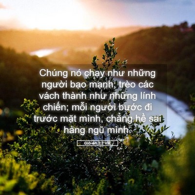 Picture 05 - Giô-ên 2:7 VIE - Chúng nó chạy như những người bạo - Bible Verse Picture