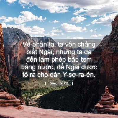 Picture 05 - Giăng 1:31 VIE - Về phần ta, ta vốn chẳng biết Ngài; - Bible Verse Picture