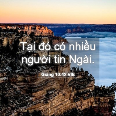 Picture 05 - Giăng 10:42 VIE - Tại đó có nhiều người tin - Bible Verse Picture