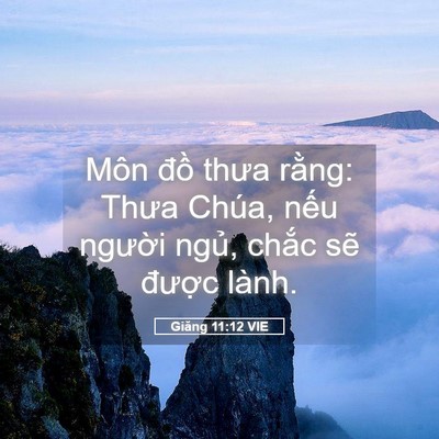 Picture 05 - Giăng 11:12 VIE - Môn đồ thưa rằng: Thưa Chúa, nếu - Bible Verse Picture