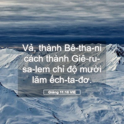 Picture 05 - Giăng 11:18 VIE - Vả, thành Bê-tha-ni cách thành - Bible Verse Picture