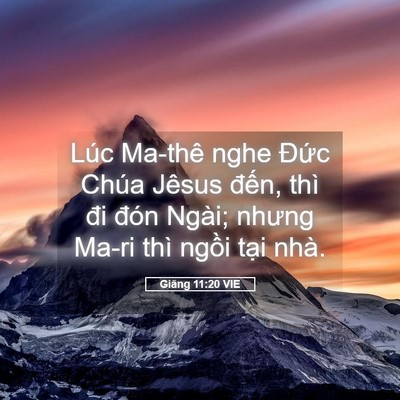 Picture 05 - Giăng 11:20 VIE - Lúc Ma-thê nghe Đức Chúa Jêsus đến, - Bible Verse Picture