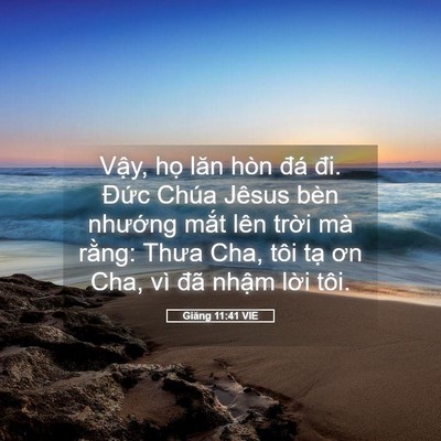 Picture 05 - Giăng 11:41 VIE - Vậy, họ lăn hòn đá đi. Đức Chúa - Bible Verse Picture