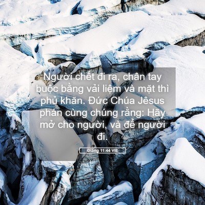 Picture 05 - Giăng 11:44 VIE - Người chết đi ra, chân tay buộc bằng - Bible Verse Picture