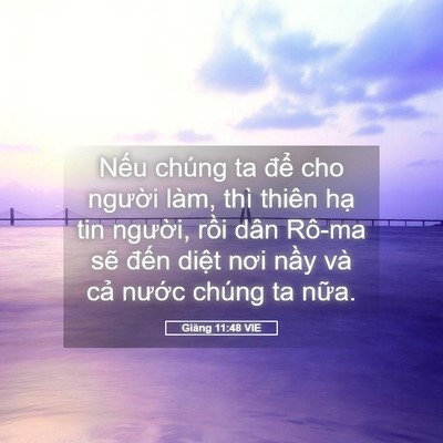 Picture 05 - Giăng 11:48 VIE - Nếu chúng ta để cho người làm, thì - Bible Verse Picture