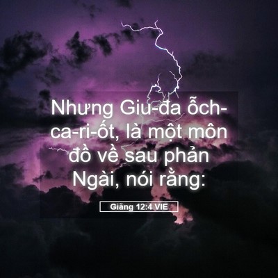 Picture 05 - Giăng 12:4 VIE - Nhưng Giu-đa ỗch-ca-ri-ốt, là một môn - Bible Verse Picture