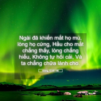 Picture 05 - Giăng 12:40 VIE - Ngài đã khiến mắt họ mù, lòng họ - Bible Verse Picture