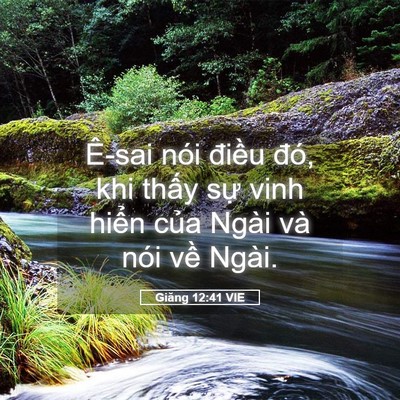 Picture 05 - Giăng 12:41 VIE - Ê-sai nói điều đó, khi thấy sự vinh - Bible Verse Picture