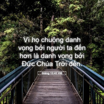 Picture 05 - Giăng 12:43 VIE - Vì họ chuộng danh vọng bởi người ta - Bible Verse Picture