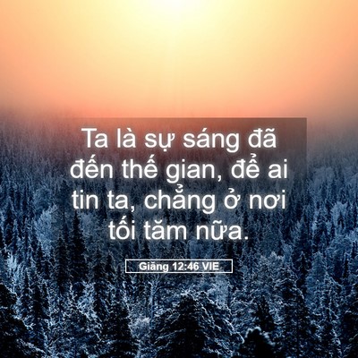 Picture 05 - Giăng 12:46 VIE - Ta là sự sáng đã đến thế gian, để - Bible Verse Picture