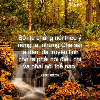 Picture 05 - Giăng 12:49 VIE - Bởi ta chẳng nói theo ý riêng ta; nhưng - Bible Verse Picture