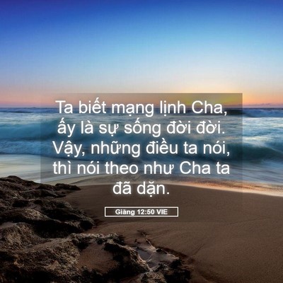 Picture 05 - Giăng 12:50 VIE - Ta biết mạng lịnh Cha, ấy là sự sống - Bible Verse Picture