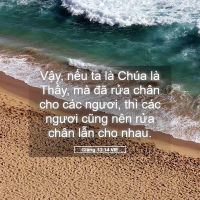 Picture 05 - Giăng 13:14 VIE - Vậy, nếu ta là Chúa là Thầy, mà đã - Bible Verse Picture