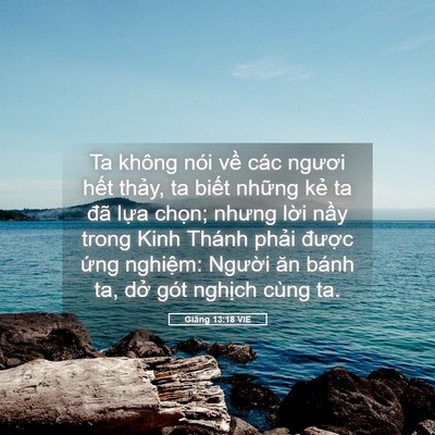 Picture 05 - Giăng 13:18 VIE - Ta không nói về các ngươi hết thảy, ta - Bible Verse Picture