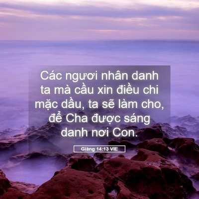 Picture 05 - Giăng 14:13 VIE - Các ngươi nhân danh ta mà cầu xin điều - Bible Verse Picture