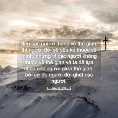 Picture 05 - Giăng 15:19 VIE - Nếu các ngươi thuộc về thế gian, thì - Bible Verse Picture