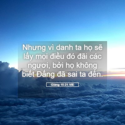 Picture 05 - Giăng 15:21 VIE - Nhưng vì danh ta họ sẽ lấy mọi điều - Bible Verse Picture
