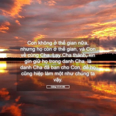 Picture 05 - Giăng 17:11 VIE - Con không ở thế gian nữa, nhưng họ còn - Bible Verse Picture