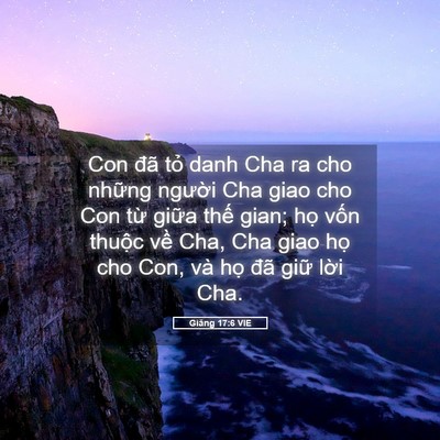 Picture 05 - Giăng 17:6 VIE - Con đã tỏ danh Cha ra cho những người - Bible Verse Picture