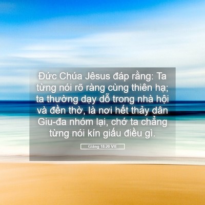 Picture 05 - Giăng 18:20 VIE - Đức Chúa Jêsus đáp rằng: Ta từng nói - Bible Verse Picture