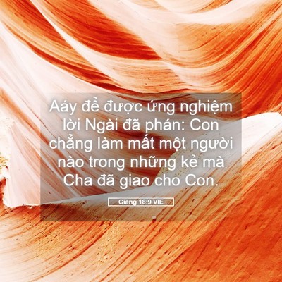 Picture 05 - Giăng 18:9 VIE - Aáy để được ứng nghiệm lời Ngài - Bible Verse Picture