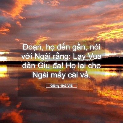 Picture 05 - Giăng 19:3 VIE - Đoạn, họ đến gần, nói với Ngài - Bible Verse Picture