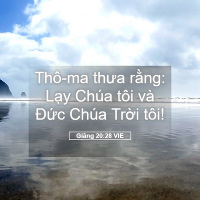 Picture 05 - Giăng 20:28 VIE - Thô-ma thưa rằng: Lạy Chúa tôi và Đức - Bible Verse Picture