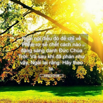 Picture 05 - Giăng 21:19 VIE - Ngài nói điều đó để chỉ về - Bible Verse Picture