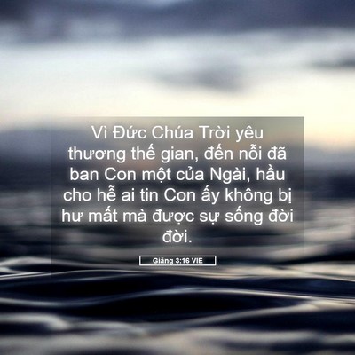 Picture 05 - Giăng 3:16 VIE - Vì Đức Chúa Trời yêu thương thế gian, - Bible Verse Picture