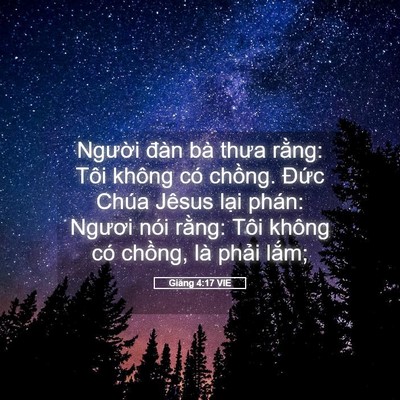 Picture 05 - Giăng 4:17 VIE - Người đàn bà thưa rằng: Tôi không có - Bible Verse Picture