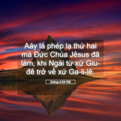 Picture 05 - Giăng 4:54 VIE - Aáy là phép lạ thứ hai mà Đức Chúa - Bible Verse Picture