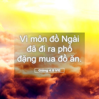 Picture 05 - Giăng 4:8 VIE - Vì môn đồ Ngài đã đi ra phố đặng - Bible Verse Picture